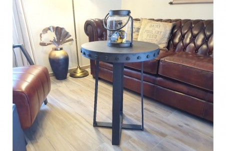 Table basse métal bout de canapé indus déco vintage style atelier design loft