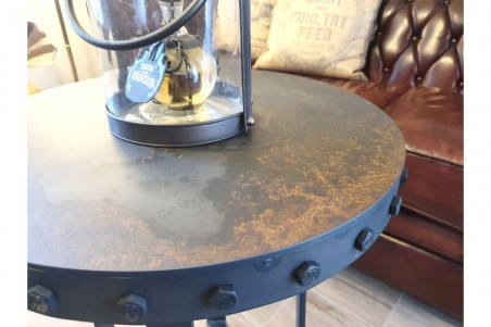 Table basse métal bout de canapé indus déco vintage style atelier design loft