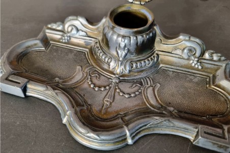 chiner, brocante, encrier, sans stylo, vintage, vieilli, ancien