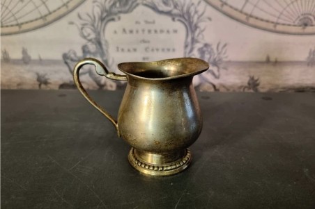 brocante, chiner, vintage, vieilli, ancien, service à thé en laiton set de 4 pièces, plateau, théière, pot à sucre, pot à lait