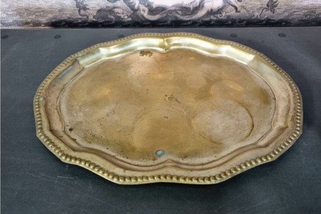 brocante, chiner, vintage, vieilli, ancien, service à thé en laiton set de 4 pièces, plateau, théière, pot à sucre, pot à lait