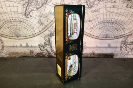 brocante, chiner, vintage, vieilli, ancien, boîte métal, verte,