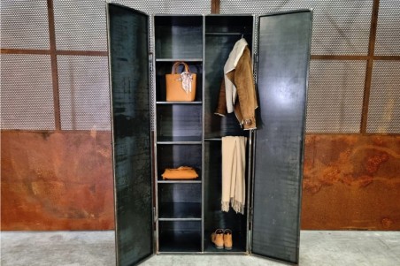 Armoire métal vintage design acier brut déco indus loft