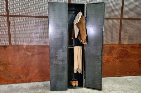 Armoire métal vintage design acier brut déco indus loft