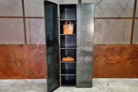 Armoire métal vintage design acier brut déco indus loft