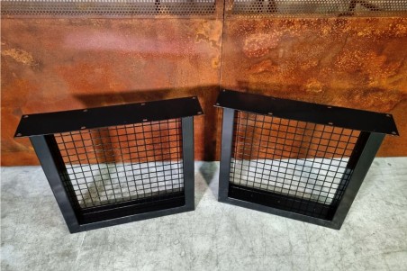 pieds métal carré avec grillage rouille piétement acier style industriel déco indus loft