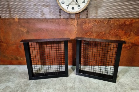 pieds métal carré avec grillage rouille piétement acier style industriel déco indus loft