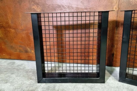 pieds métal carré avec grillage rouille piétement acier style industriel déco indus loft