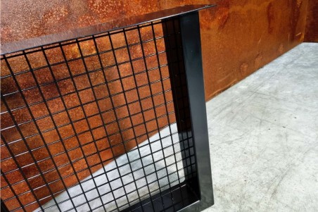 pieds métal carré avec grillage rouille piétement acier style industriel déco indus loft