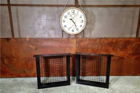 pieds métal carré avec grillage rouille piétement acier style industriel déco indus loft