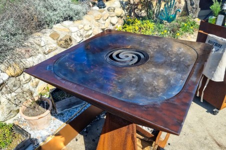 Braséro barbecue corten jardin cuisine outdoor qualité artisanale décoration urbaine style industriel extérieur