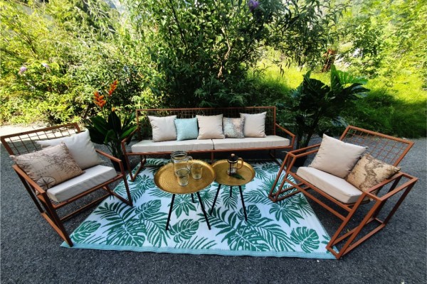 Tapis de jardin exotique nature feuilles pour l'extérieur imperméables décoration tropicale