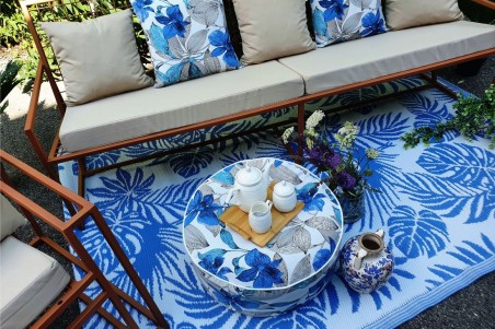 Tapis de jardin exotique nature feuilles pour l'extérieur imperméables décoration tropicale