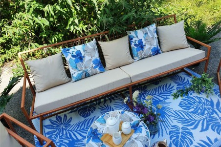 Tapis de jardin exotique nature feuilles pour l'extérieur imperméables décoration tropicale