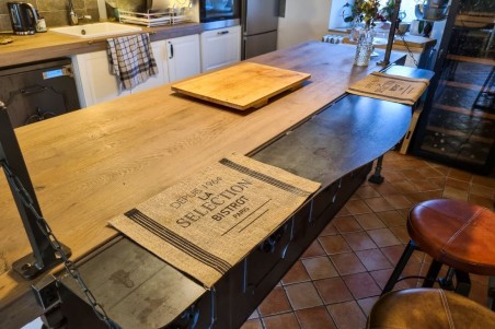 Tablette en métal extension d'îlot centrale à fixer tablette murale gain de place