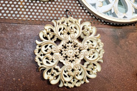 rosaces beignes dorées décoration murale à accrocher au mur style antique set de 3