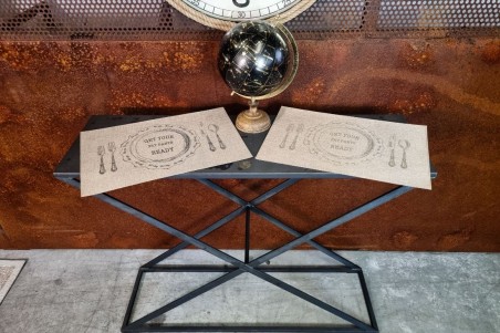 set de table lin style vintage décoration industrielle assiette couvert