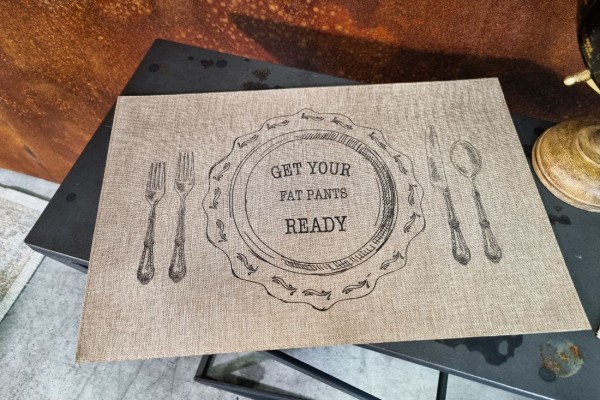 set de table lin style vintage décoration industrielle assiette couvert