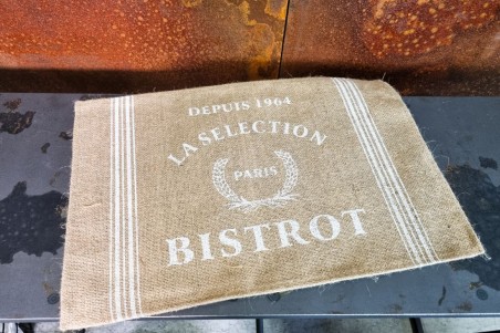 Set de table bistrot jute blanc ou gris  décoration champêtre style vintage dessous d'assiette