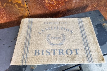Set de table bistrot jute blanc ou gris  décoration champêtre style vintage dessous d'assiette