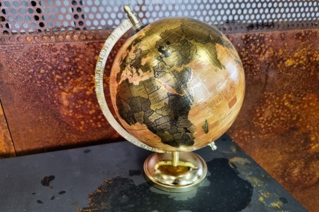 globe or doré vintage socle pieds doré style rétro
