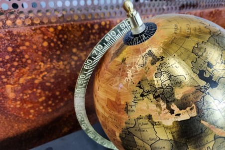 globe or doré vintage socle pieds doré style rétro