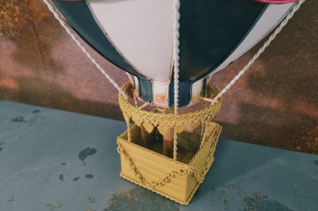 montgolfière vintage noir, cirque, décoration de chambre enfant de salle de jeux style rétro