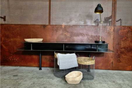 Paniers en grillages et osier, couleur gris, lot de 3 style vintage, champêtre, romantique