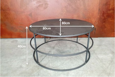 table basse ronde métal de qualité artisanale haut de gamme luxe
