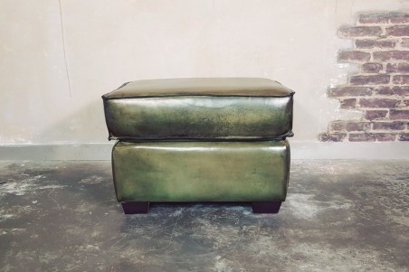 Repose-pieds cuir style indus déco vintage design loft art contemporain