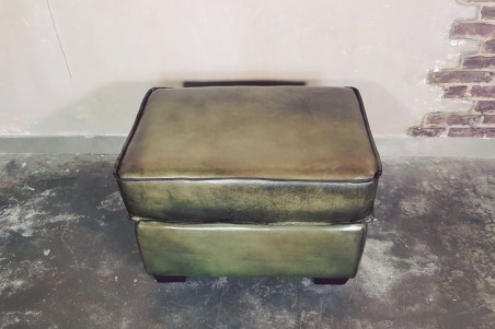 Repose-pieds cuir style indus déco vintage design loft art contemporain