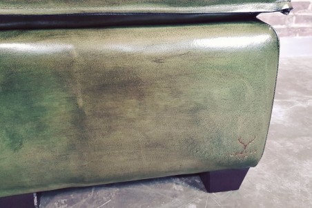 Repose-pieds cuir style indus déco vintage design loft art contemporain