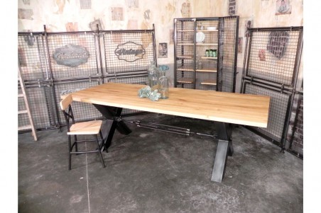 Table style industriel en bois et acier - Thaïx