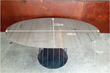 Table contemporaine en métal ovale - Férèl
