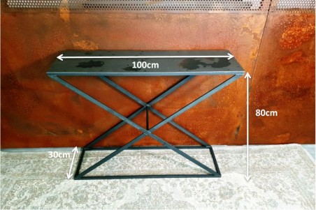 Console sablier en métal - Rubelle