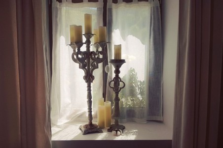 Bougeoir Chapelle vieilli, effet rouillé