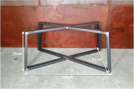 Pied de table central en croix métal - Xammès