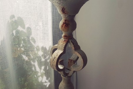 Bougeoir Chapelle vieilli, effet rouillé