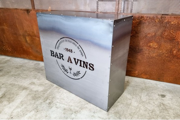 Bar métal vintage design acier brut vernis démontable