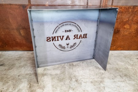 Bar métal vintage design acier brut vernis démontable