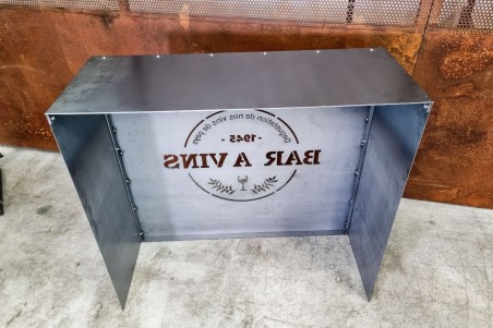 Bar métal vintage design acier brut vernis démontable