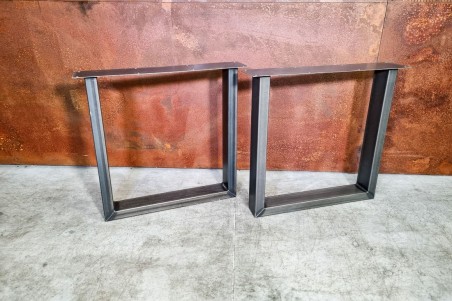 Pied de table carré en U en métal déco style industriel fabrication artisanale