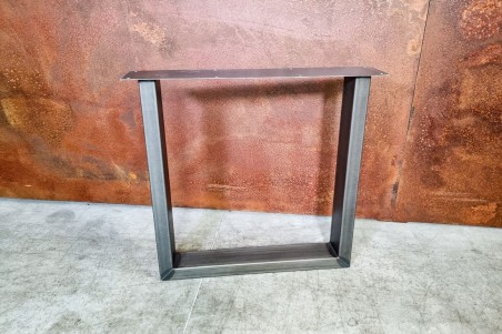 Pied de table carré en U en métal déco style industriel fabrication artisanale