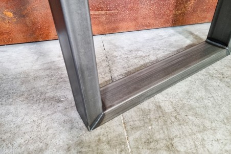 Pied de table carré en U en métal déco style industriel fabrication artisanale