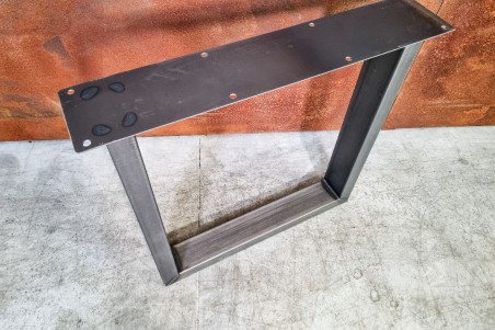 Pied de table carré en U en métal déco style industriel fabrication artisanale
