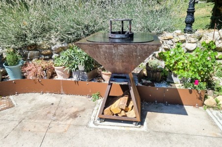 Braséro barbecue corten jardin cuisine outdoor qualité artisanale décoration urbaine style industriel extérieur