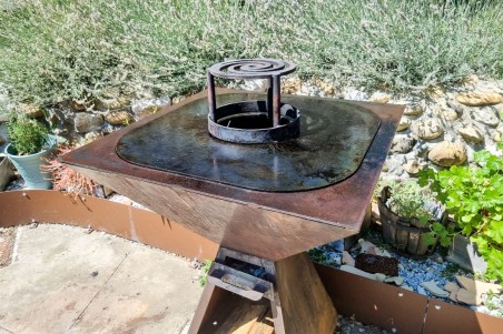 Braséro barbecue corten jardin cuisine outdoor qualité artisanale décoration urbaine style industriel extérieur