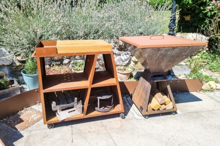 Braséro barbecue corten jardin cuisine outdoor qualité artisanale décoration urbaine style industriel extérieur