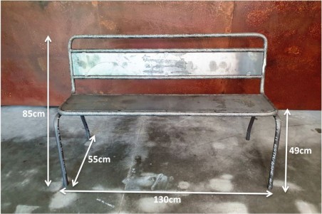 GARGAS - Banc avec dossier métal - 1,5 Places (100 cm)