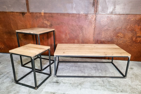 table basse bois rectangle bois de chêne table luxe style industriel